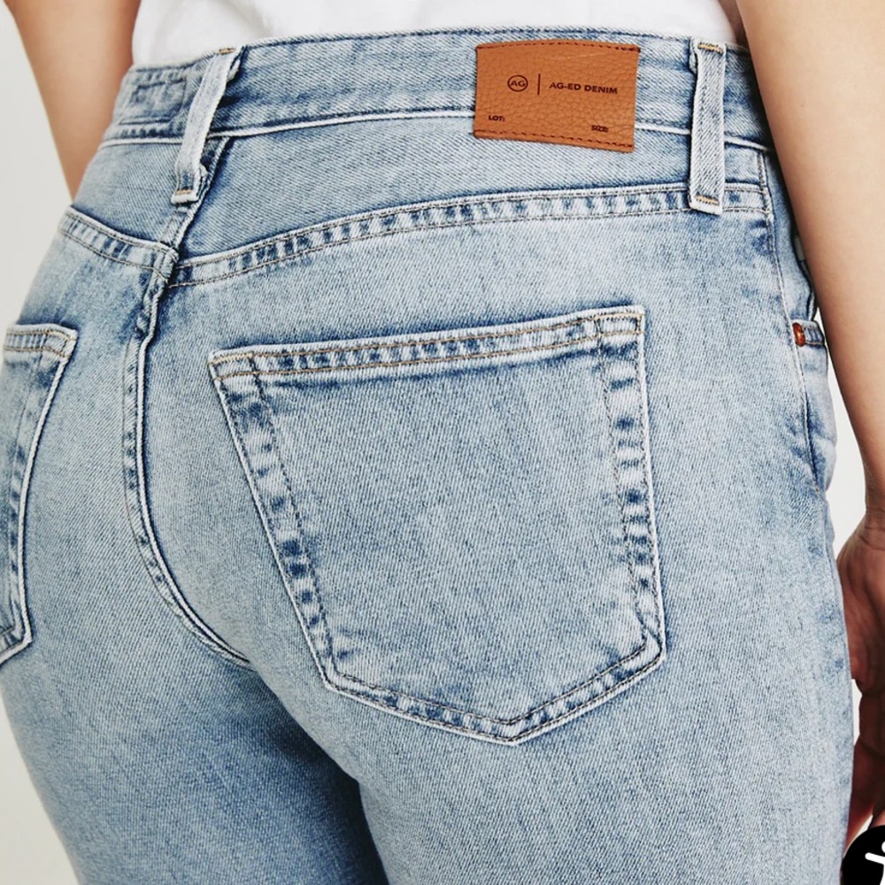 🍃💕NWT AG Adriano Goldschmeid Ex Boyfriend Slouchy Slim Straight Crop Denim